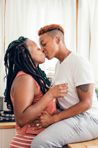 Black Lesbians Kissing